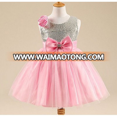 Fashion Sweet Girls Party Dresses Wholesale Beautiful Flower Girl Net Weddings Beads Dresses